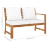 4-tlg. Garten-Lounge-Set mit Auflagen Creme Massivholz Akazie