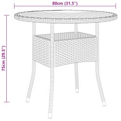 5-tlg. Garten-Essgruppe Poly Rattan Schwarz