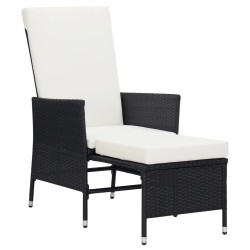 3-tlg. Garten-Lounge-Set mit Kissen Poly-Rattan Schwarz