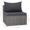 10-tlg. Garten-Lounge-Set mit Kissen Poly Rattan Grau