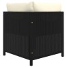 6-tlg. Garten-Lounge-Set mit Kissen Poly Rattan Schwarz