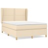 Boxspringbett mit Matratze Creme 140x200 cm Stoff