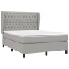 Boxspringbett mit Matratze Hellgrau 140x190 cm Stoff