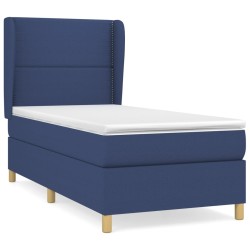 Boxspringbett mit Matratze Blau 90x200 cm Stoff