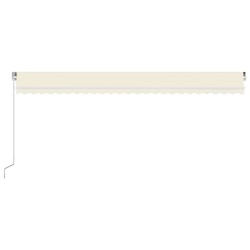 Markise Manuell Einziehbar mit LED 600x350 cm Creme