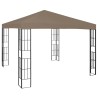 Pavillon mit LED-Lichterkette 3x3 m Taupe