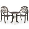 3-tlg. Bistro-Set Aluminiumguss Bronzen