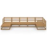 7-tlg. Garten-Lounge-Set Honigbraun Massivholz Kiefer