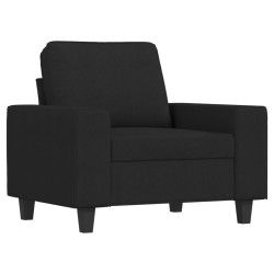 Sessel mit Hocker Schwarz 60 cm Stoff