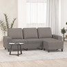 3-Sitzer-Sofa mit Hocker Taupe 180 cm Stoff