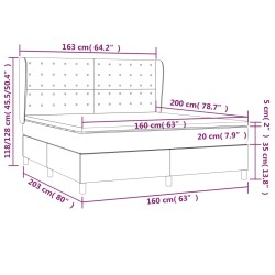 Boxspringbett mit Matratze Weiß 160x200 cm Kunstleder