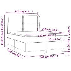 Boxspringbett mit Matratze Rosa 140x200 cm Samt