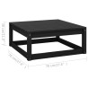 10-tlg. Garten-Lounge-Set mit Kissen Schwarz Massivholz Kiefer