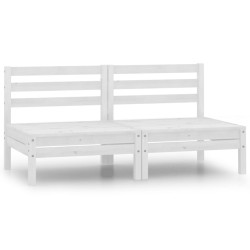 2-Sitzer-Gartensofa Weiß Kiefer Massivholz