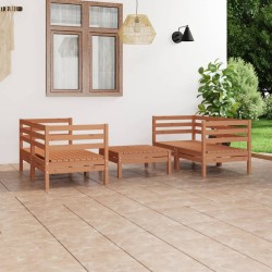 5-tlg. Garten-Lounge-Set Honigbraun Massivholz Kiefer