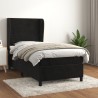 Boxspringbett mit Matratze Schwarz 100x200 cm Samt