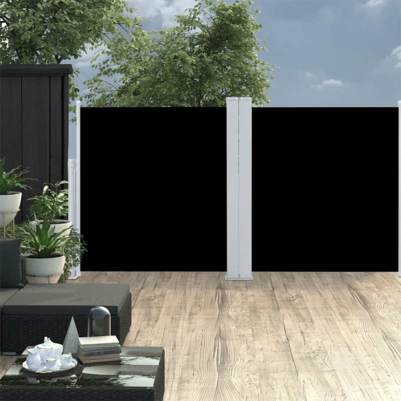 Seitenmarkise Ausziehbar Schwarz 117x600 cm