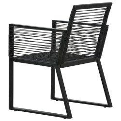 Gartenstühle 2 Stk. Schwarz PVC Rattan