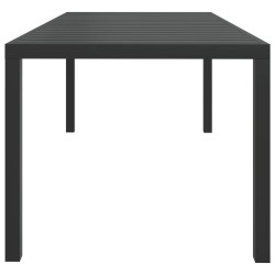 Garten-Esstisch WPC Aluminium 185 x 90 x 74 cm Schwarz