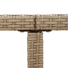 Gartentisch Beige 109x107x74 cm Poly Rattan & Massivholz Akazie