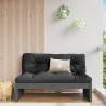 Mittelsofa Grau 120x80 cm Massivholz Kiefer