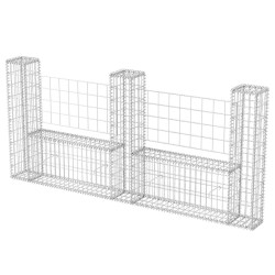 Gabionenkorb U-Form Stahl 240×20×100 cm