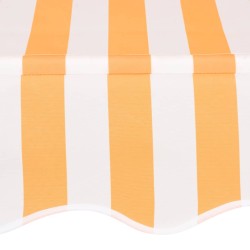 Einziehbare Markise Handbetrieben 200 cm Orange/Weiß Gestreift