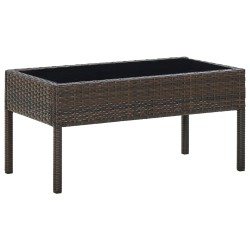 Gartentisch Braun 75x40x37 cm Poly Rattan