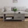 Couchtisch HAMAR Hellgrau 100x55x35 cm Massivholz Kiefer