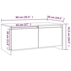 Couchtisch Hochglanz-Weiß 90x50x41,5 cm Holzwerkstoff