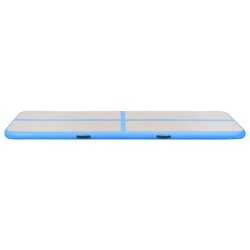 Aufblasbare Gymnastikmatte mit Pumpe 800x100x10 cm PVC Blau