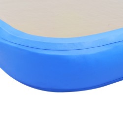 Aufblasbare Gymnastikmatte mit Pumpe 800x100x10 cm PVC Blau