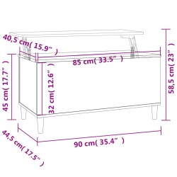 Couchtisch Weiß 90x44,5x45 cm Holzwerkstoff