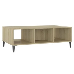 Couchtisch Weiß und Sonoma-Eiche 103,5x60x35 cm Holzwerkstoff