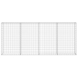 Gabionenwand mit Abdeckung Verzinkter Stahl 200×20×85 cm