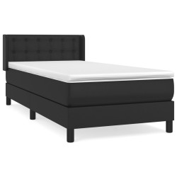 Boxspringbett mit Matratze Schwarz 90x190 cm Kunstleder