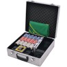 Kombiniertes Poker/Blackjack Set mit 600 Laserchips Aluminium