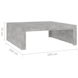 Couchtisch Betongrau 100x100x35 cm Holzwerkstoff