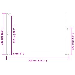 Seitenmarkise Ausziehbar 220x300 cm Schwarz