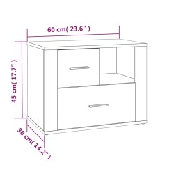 Nachttisch Schwarz 60x36x45 cm Holzwerkstoff