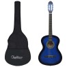 12-tlg. Klassikgitarren-Set für Anfänger Blau 4/4 39"