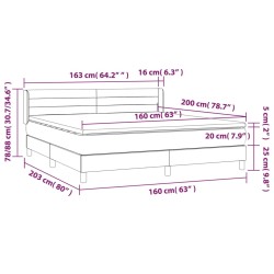 Boxspringbett mit Matratze Dunkelgrün 160x200 cm Samt