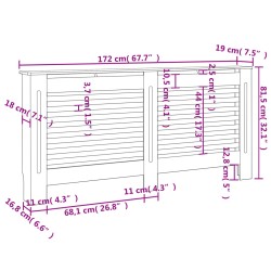 Heizkörperverkleidung Anthrazit 172x19x81,5 cm MDF