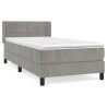 Boxspringbett mit Matratze Hellgrau 90x190 cm Samt