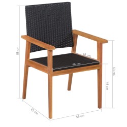 5-tlg. Garten-Essgruppe Poly Rattan Schwarz und Braun