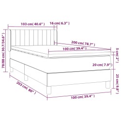 Boxspringbett mit Matratze Dunkelgrün 100x200 cm Samt