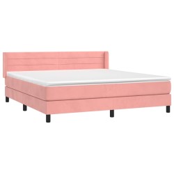 Boxspringbett mit Matratze Rosa 160x200 cm Samt