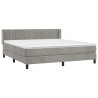 Boxspringbett mit Matratze Hellgrau 180x200 cm Samt