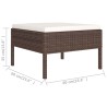 11-tlg. Garten-Lounge-Set mit Auflagen Poly Rattan Braun