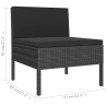 8-tlg. Garten-Lounge-Set mit Auflagen Poly Rattan Schwarz